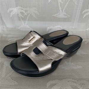 Cole Haan NikeAir Sandals Slides Metallic Gold Size 10 B